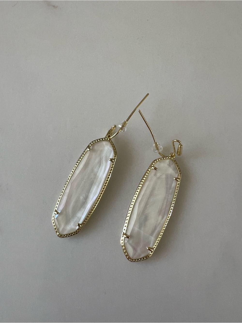 Kendra Scott Gold Frame White Mother-of-Pearl Drop Earrings